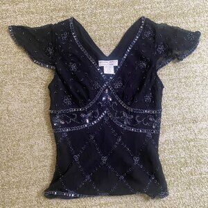 Vintage silk beaded top